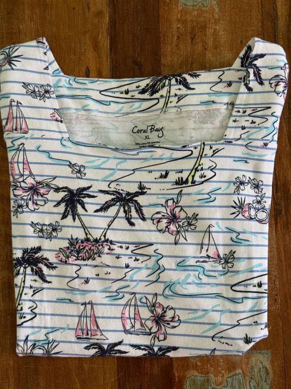 Coral Bay Tropical Short Sleeve T-Shirt Size XL